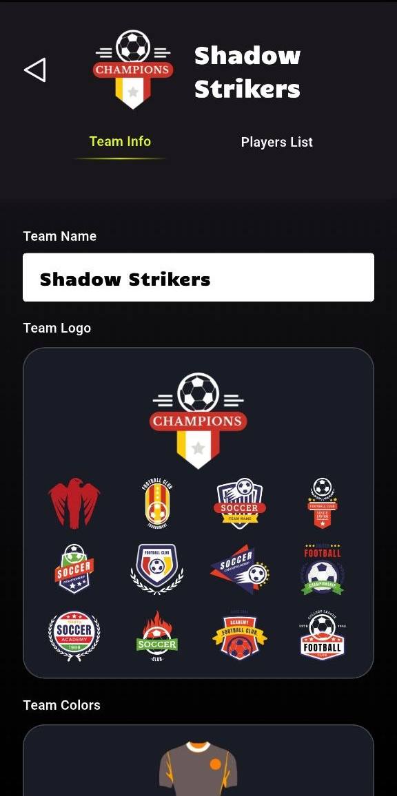 Active team dashboard screen